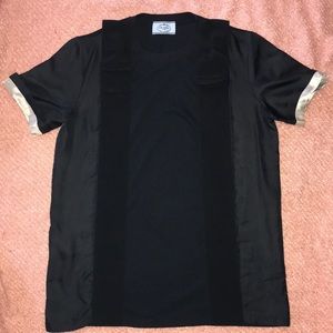 Authentic Prada Silk Cotton Bow T Shirt Panel